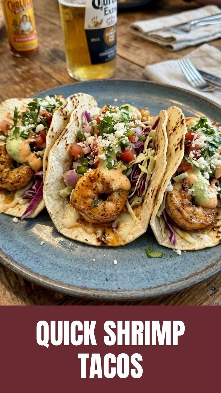 High protein shrimp tacos with fresh cilantro garnish