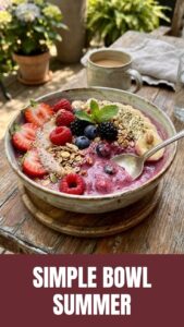 A vibrant high protein smoothie bowl with fresh fruits, perfect for summer.