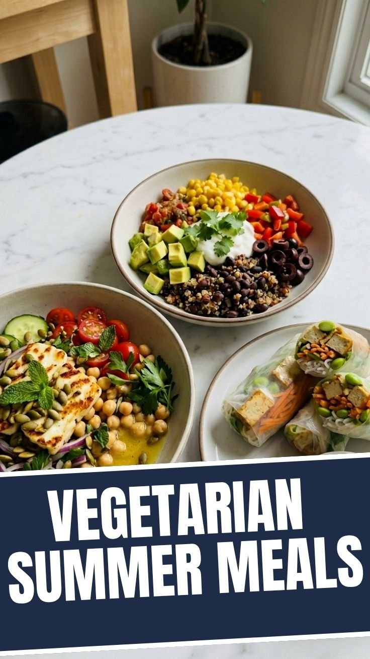 A colorful bowl of orzo salad with chickpeas and vegetables