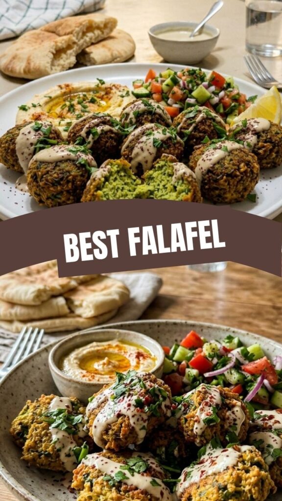 A platter of freshly made homemade falafel balls, golden brown and crispy.