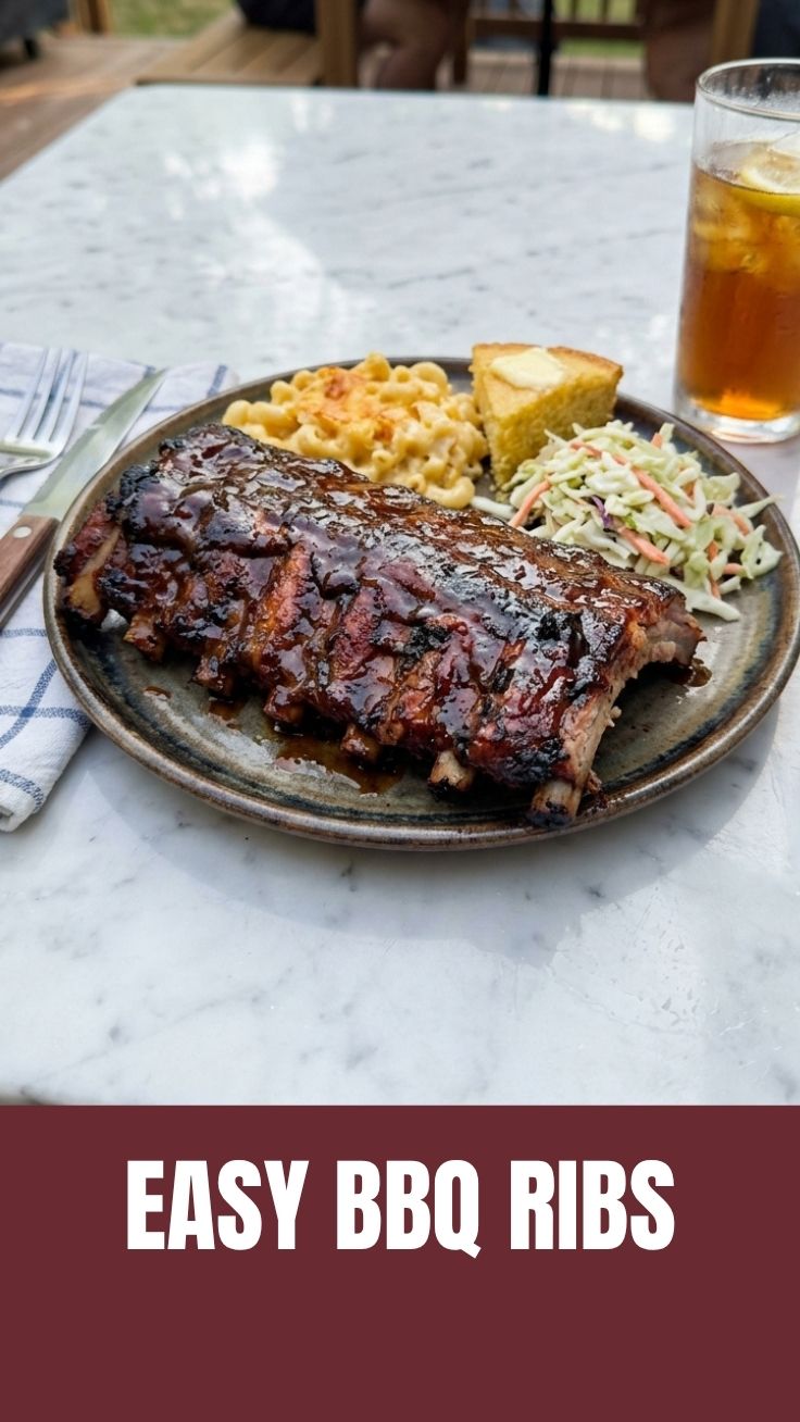 Savory BBQ ribs, perfect for a Labor Day feast