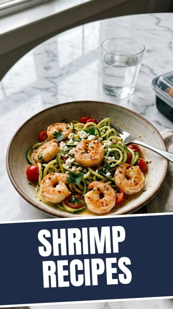 A colorful bowl of low calorie shrimp prepared with fresh vegetables, ideal for weight loss.