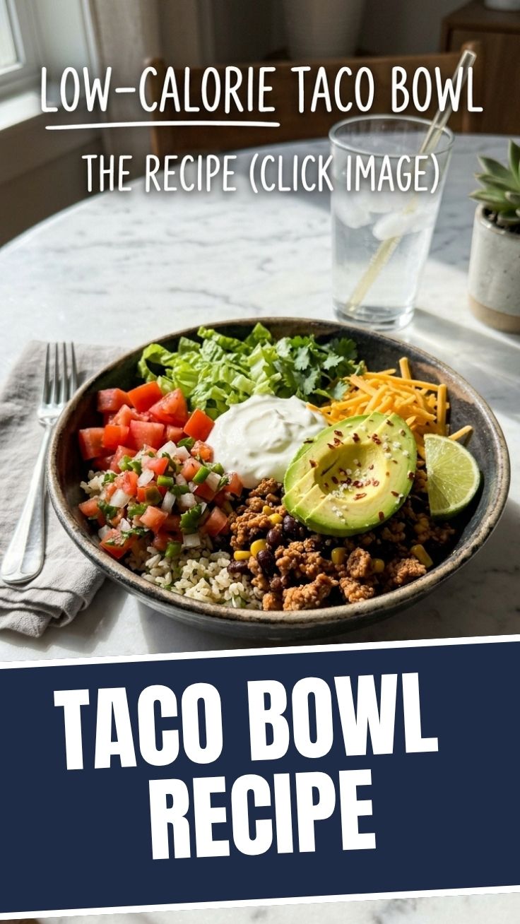 A vibrant low calorie taco bowl recipe with fresh ingredients