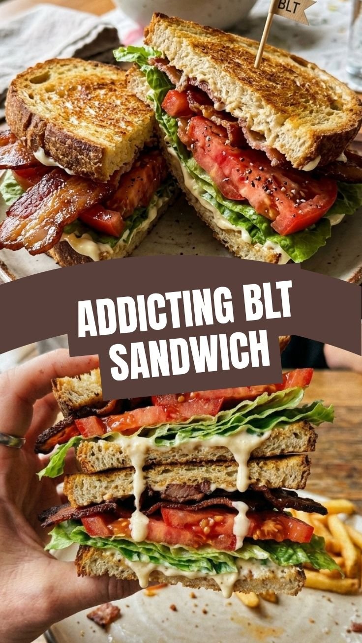 Perfect BLT Sandwich with crispy bacon and fresh tomatoes