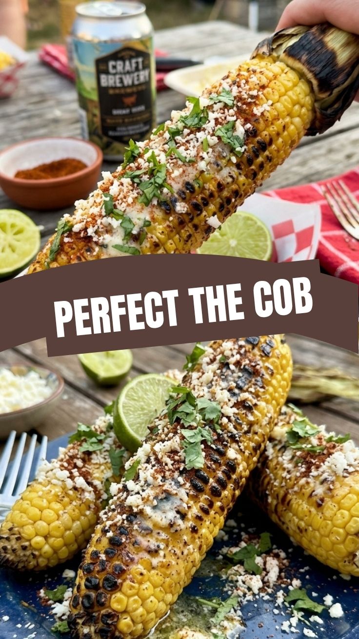 Perfectly grilled corn on the cob showing char marks and juicy kernels.