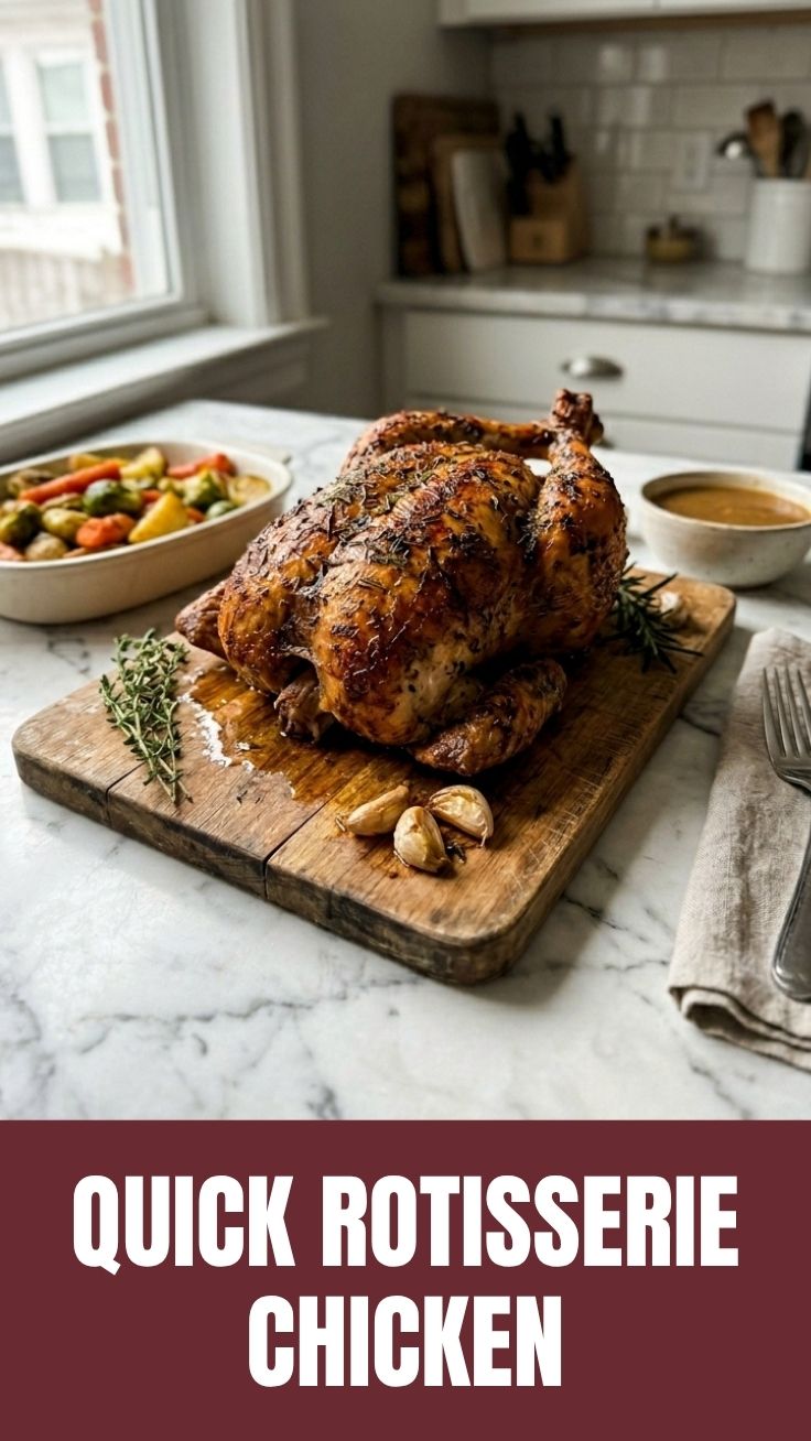 Various delicious rotisserie chicken recipes presented for a meal.