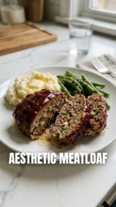 A freshly baked, savory meatloaf, perfectly browned and ready to serve.