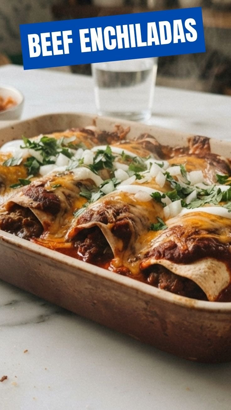 Beef Enchiladas Best Beef enchiladas with melted cheese and sauce