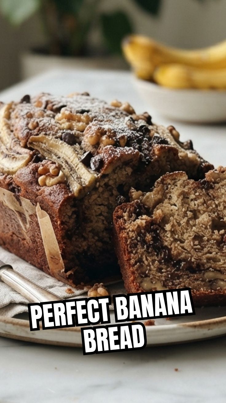 A freshly baked loaf of banana bread cooling on a wire rack