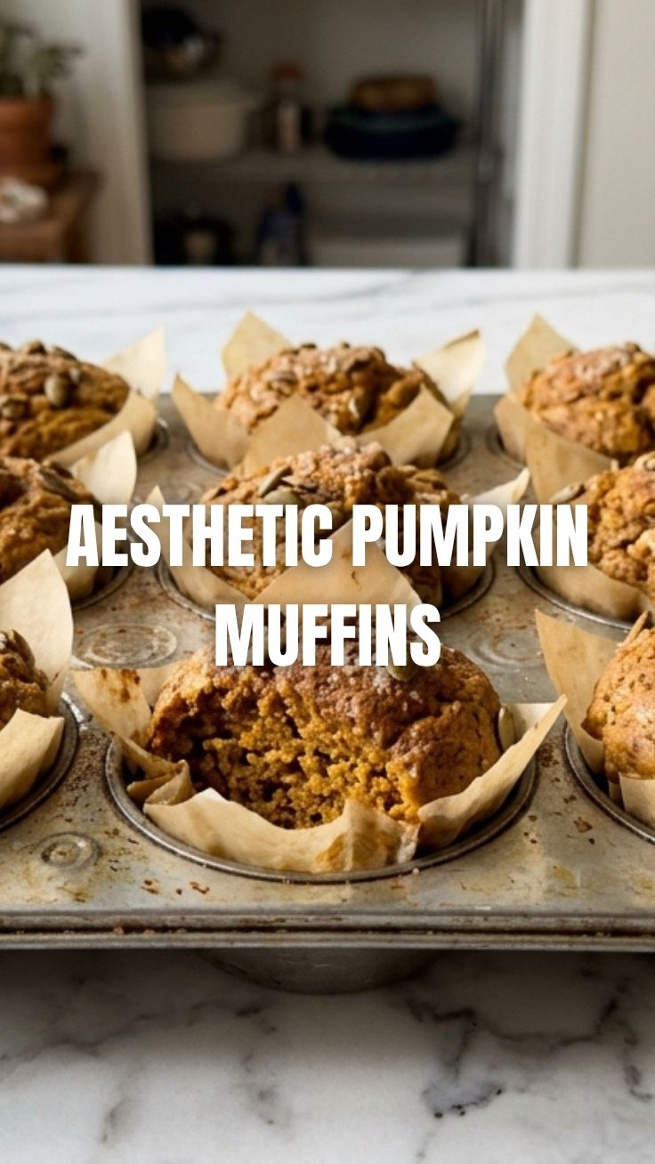 Freshly baked pumpkin muffins cooling on a wire rack