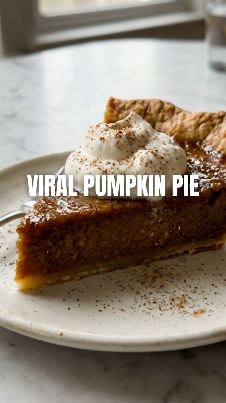 A freshly baked pumpkin pie with a golden-brown crust sits on a cooling rack.