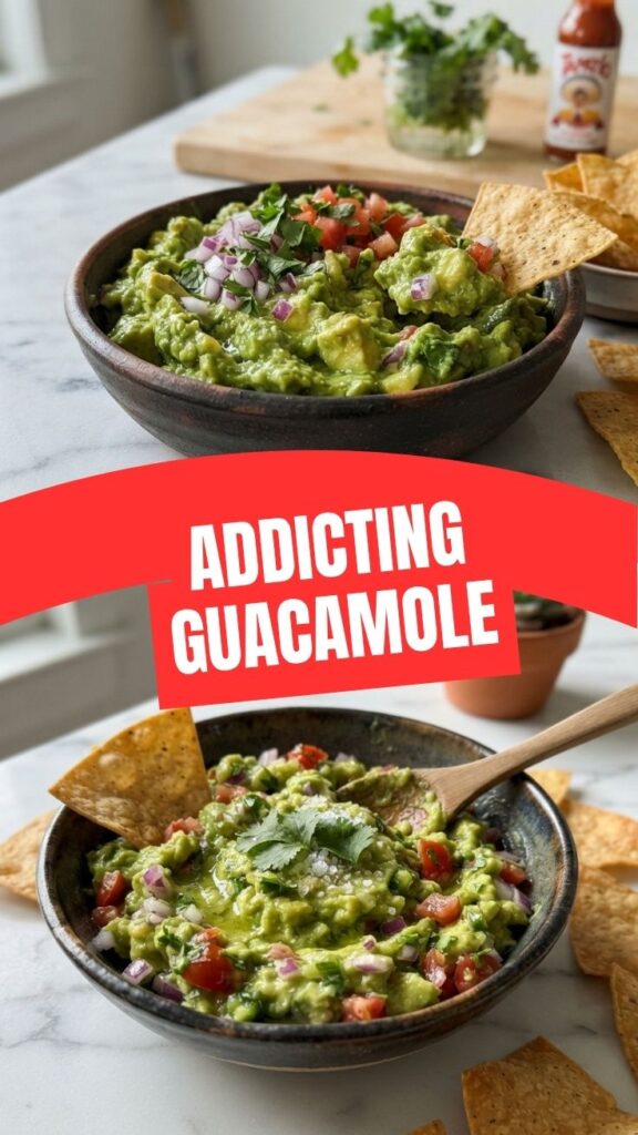A vibrant bowl of fresh guacamole with chunky avocado and cilantro