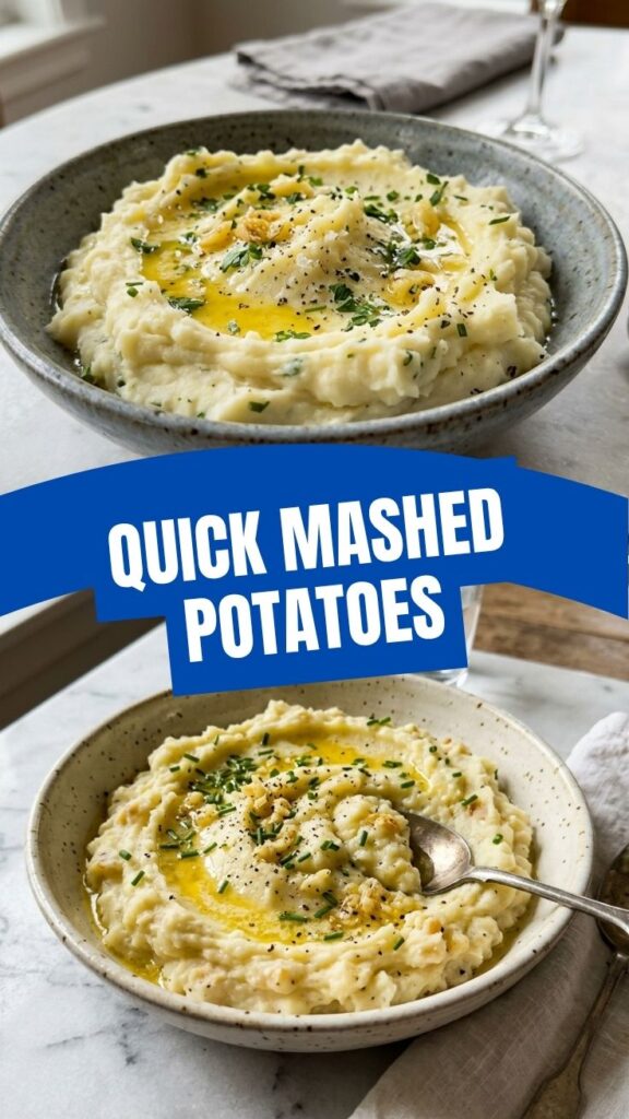 A serving of fluffy garlic mashed potatoes, rich and creamy in texture.