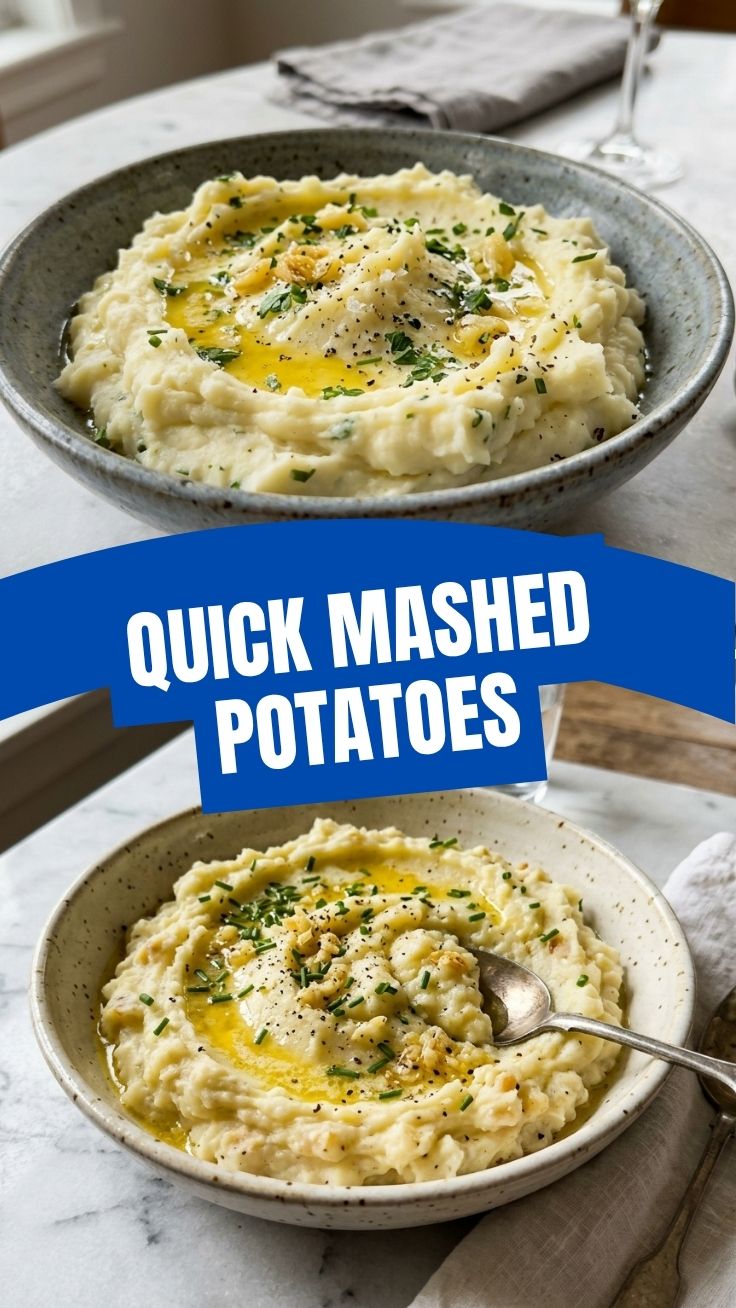 A serving of fluffy garlic mashed potatoes, rich and creamy in texture.