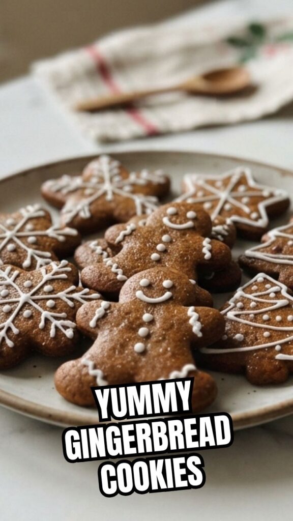 A collection of freshly baked gingerbread cookies arranged on a cooling rack.