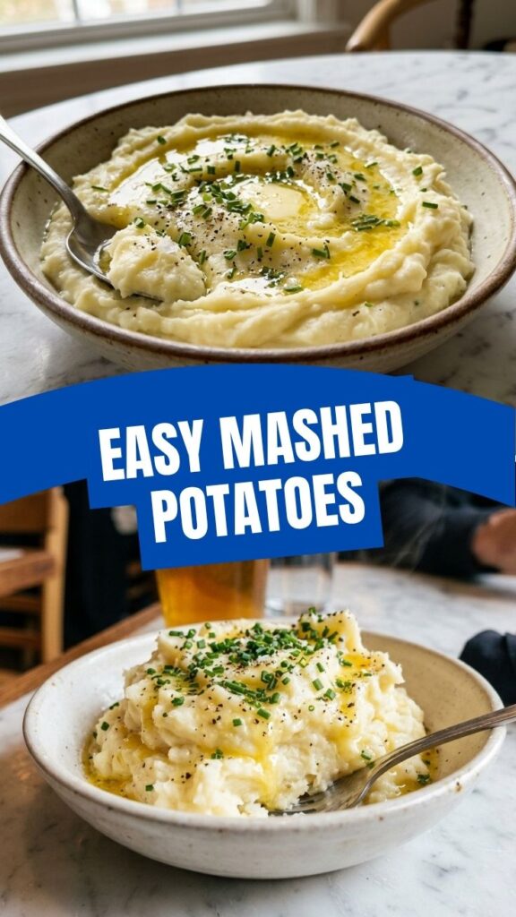 A bowl of perfectly cooked and seasoned mashed potatoes ready to serve