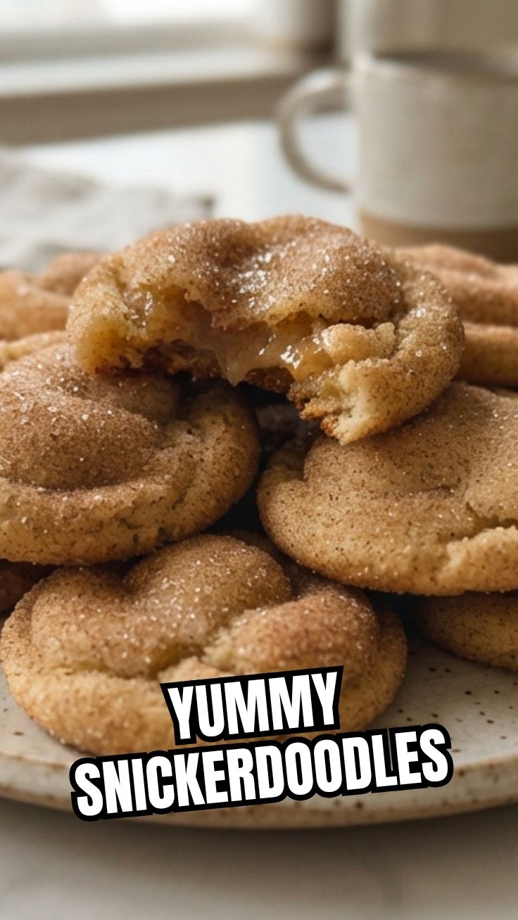 Freshly baked snickerdoodles with cinnamon sugar coating