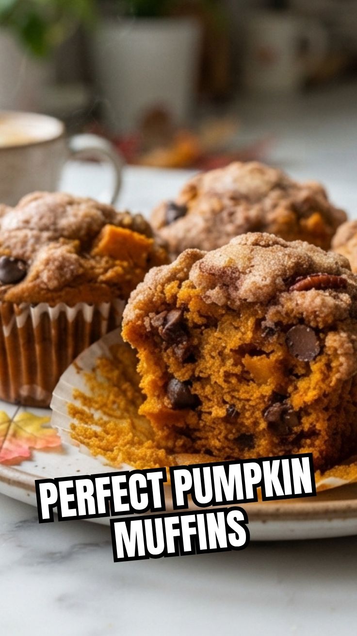 Freshly baked pumpkin muffins cooling on a wire rack