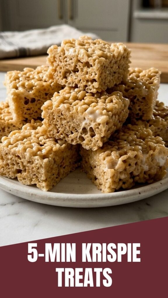 Fluffy homemade Rice Krispie Treats clustered together