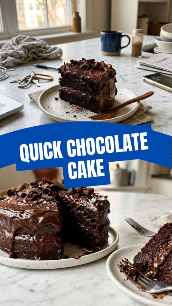 A rich, dark chocolate cake, perfectly baked.