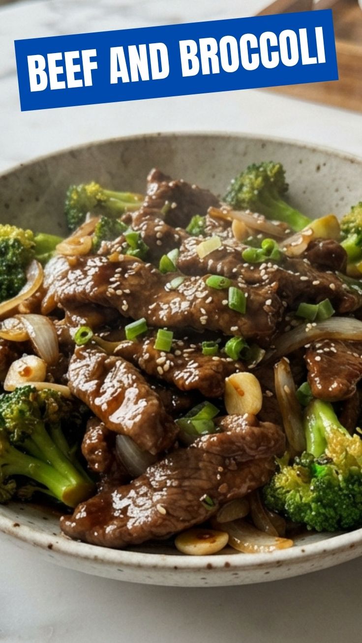 A serving of savory beef and broccoli stir-fry in a bowl.