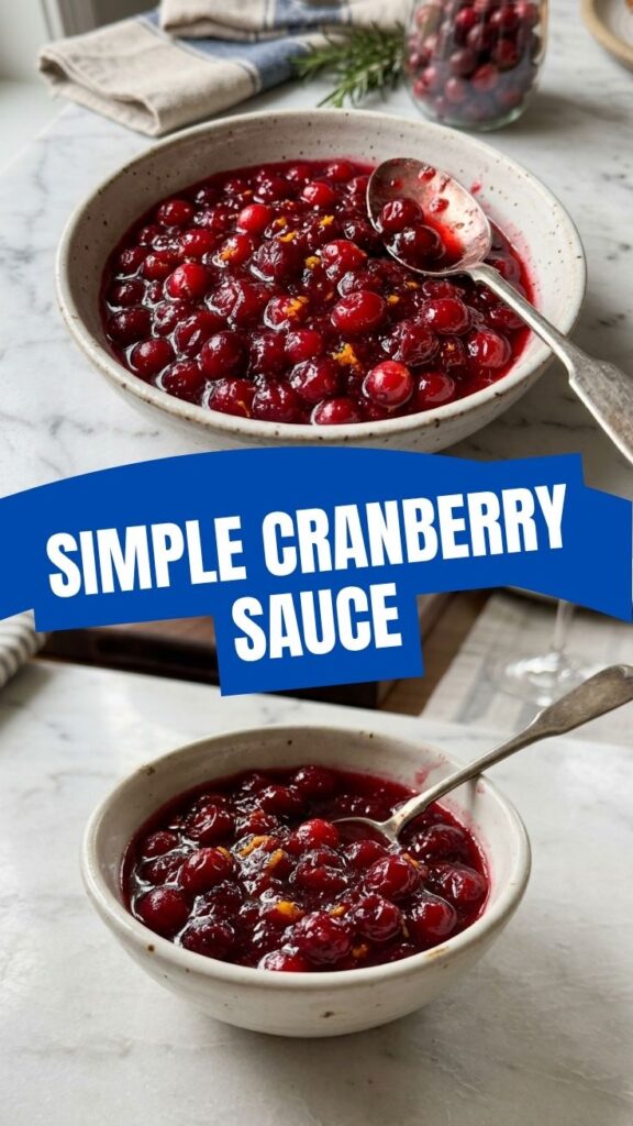 A bowl of rich cranberry sauce, perfect for holiday meals.