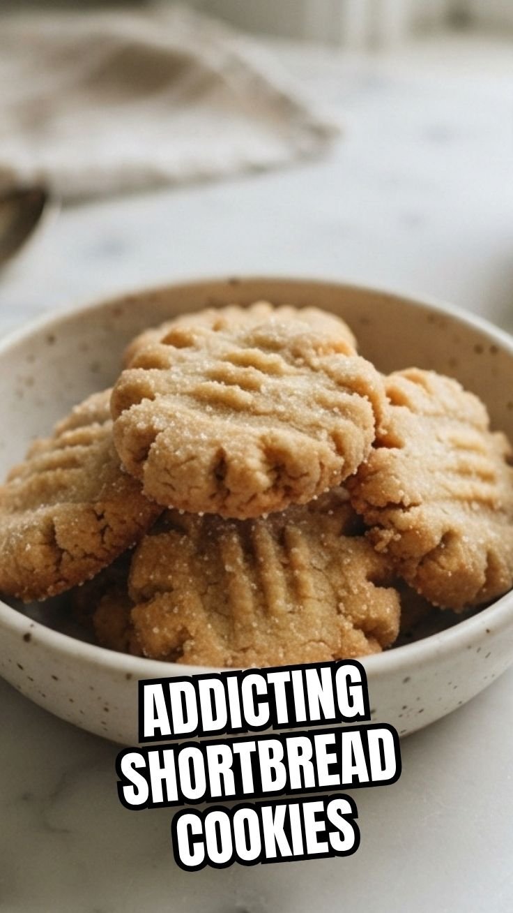Golden shortbread cookies cooling on a wire rack
