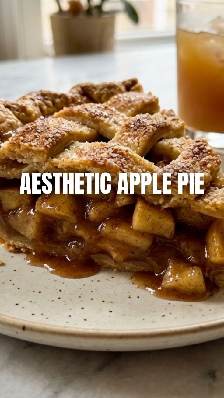 A freshly baked apple pie with a golden crust, cooling on a wire rack.