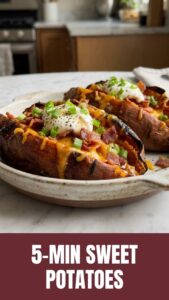 Freshly baked sweet potatoes with a golden-brown skin