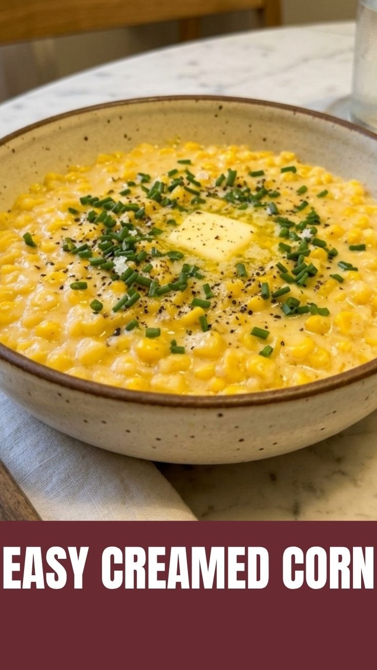 creamed corn in a bowl