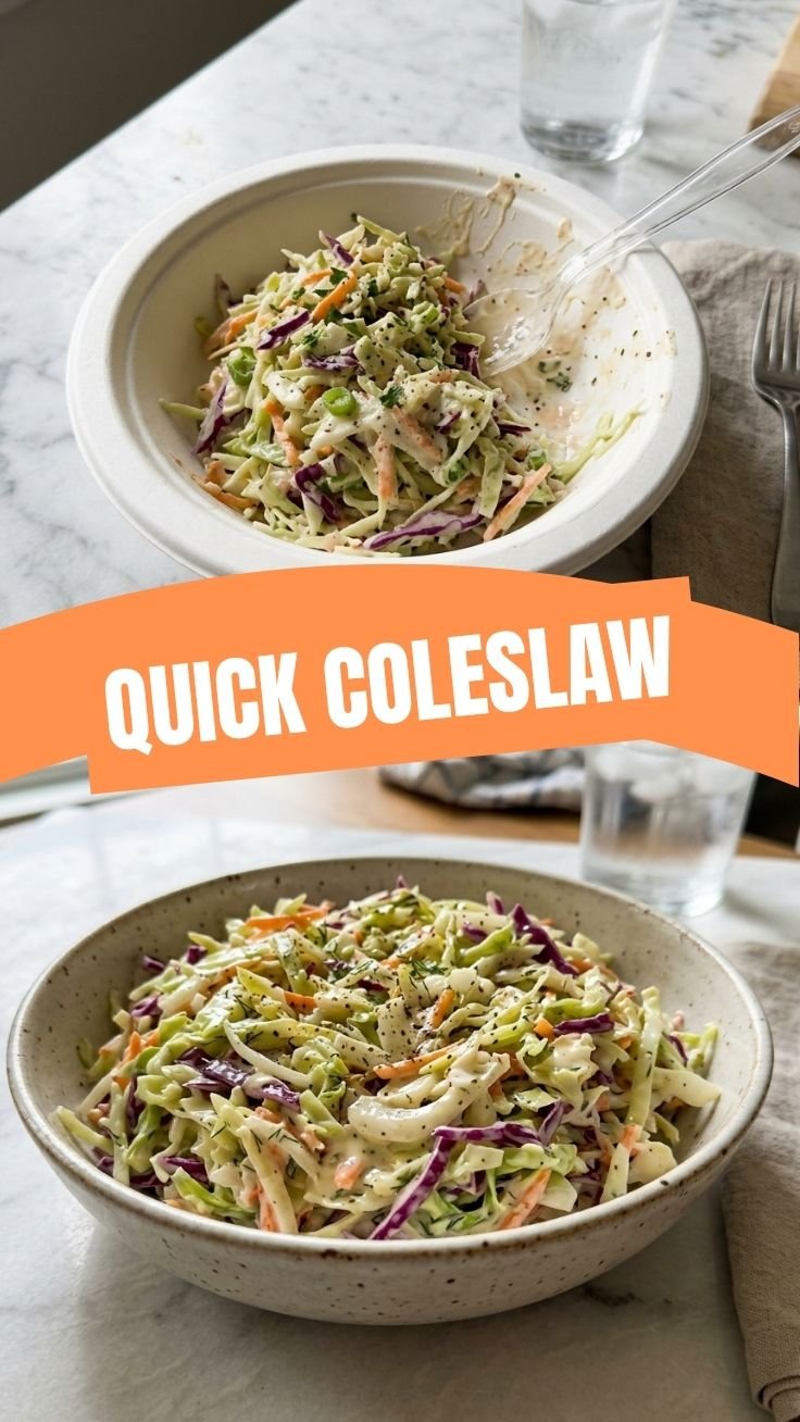 Creamy homemade coleslaw in a bowl with fresh cabbage and carrots