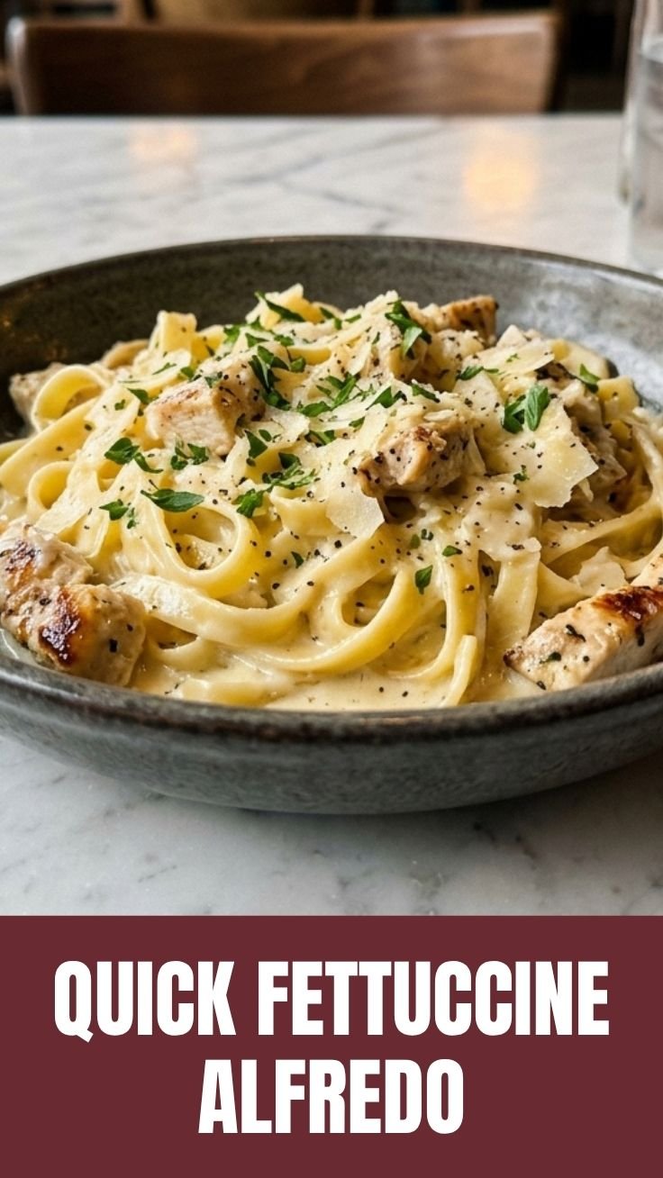 Creamy Fettuccine Alfredo being tossed in a pan