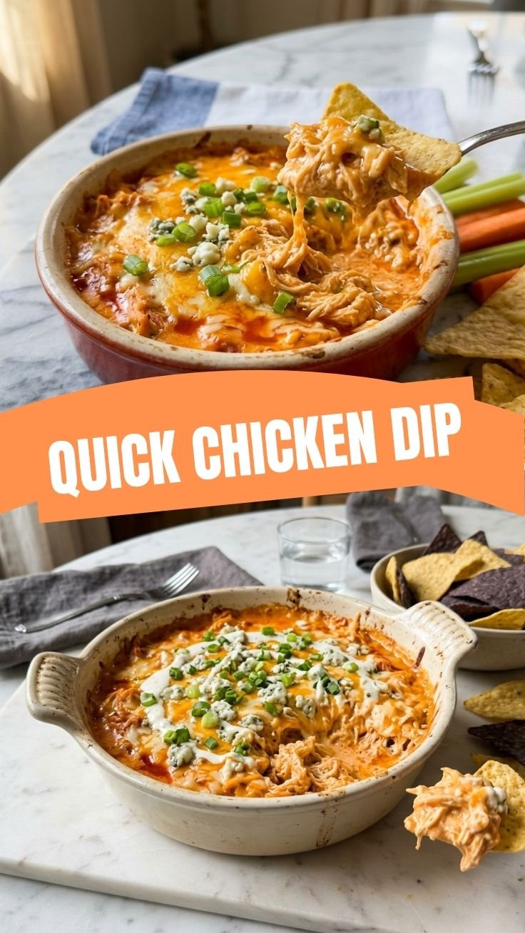 Savory Buffalo Chicken Dip in a slow cooker